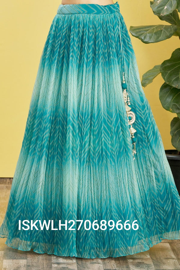 Digital Printed Organza Lehenga With Silk Blouse And Dupatta-ISKWLH270689666
