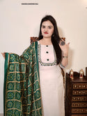 Cotton Kurti With Pant And Bandhej Printed Silk Dupatta-ISKWSU0405RC561