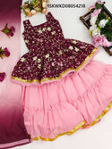 Kid's Georgette Lehenga With Top And Ombre Dupatta-ISKWKD08054218