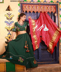 Cotton Lehenga With Blouse And Bandhej Printed Gaji Silk Dupatta-ISKWNAV11054231