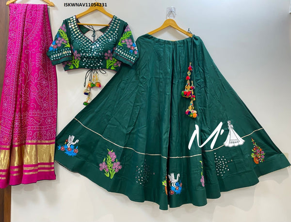 Cotton Lehenga With Blouse And Bandhej Printed Gaji Silk Dupatta-ISKWNAV11054231