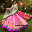 Digital Printed Zari Gota Silk Lehenga With Blouse And Dupatta-ISKWNAV1305KS1129