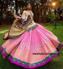 Digital Printed Zari Gota Silk Lehenga With Blouse And Dupatta-ISKWNAV1305KS1129