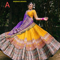 Digital Printed Zari Gota Silk Lehenga With Blouse And Dupatta-ISKWNAV13054253