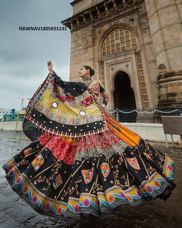 Digital Printed Chinon Silk Lehenga With Blouse And Dupatta-ISKWNAV1805KS1131