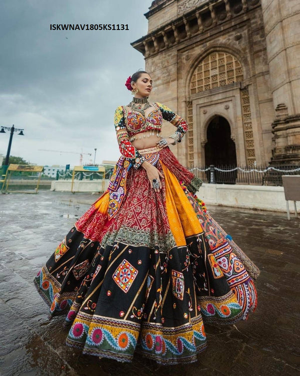 Digital Printed Chinon Silk Lehenga With Blouse And Dupatta-ISKWNAV1805KS1131