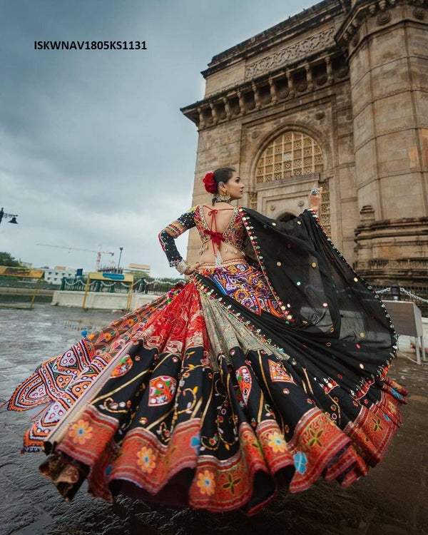 Digital Printed Chinon Silk Lehenga With Blouse And Dupatta-ISKWNAV1805KS1131