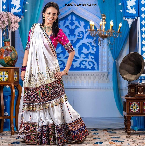 Digital Printed Chinon Silk Lehenga With Blouse And Dupatta-ISKWNAV18054299