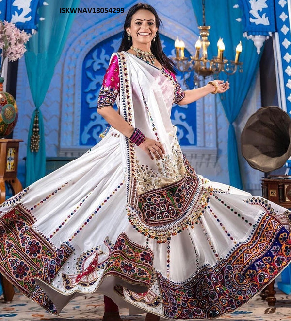 Digital Printed Chinon Silk Lehenga With Blouse And Dupatta-ISKWNAV18054299