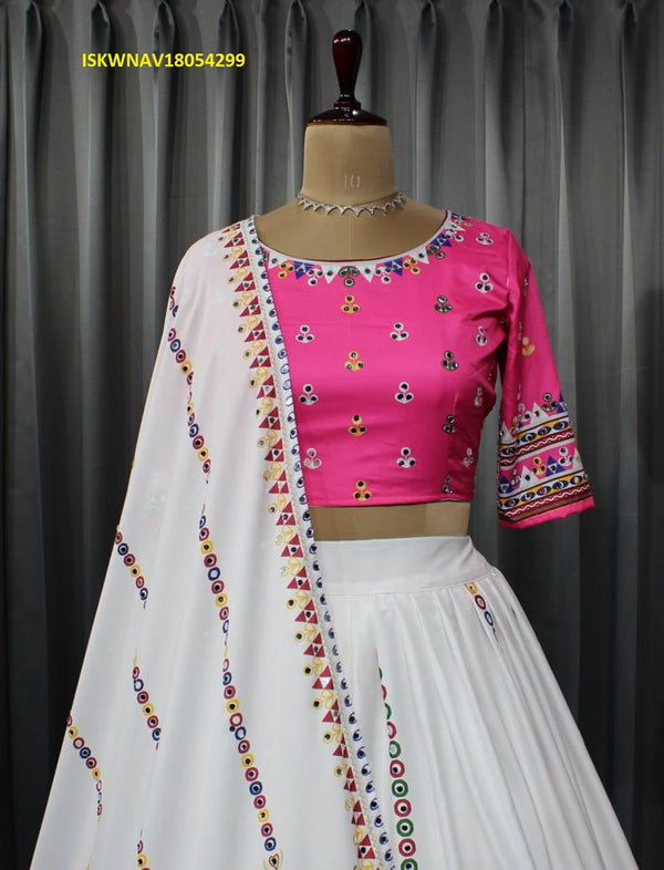 Digital Printed Chinon Silk Lehenga With Blouse And Dupatta-ISKWNAV18054299
