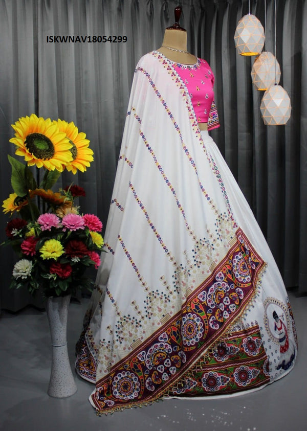 Digital Printed Chinon Silk Lehenga With Blouse And Dupatta-ISKWNAV18054299