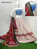 Digital Printed Chinon Silk Lehenga With Blouse And Dupatta-ISKWNAV1805KS1131
