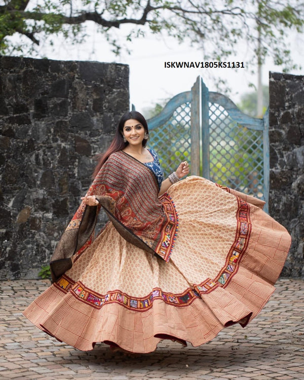 Digital Printed Chinon Silk Lehenga With Blouse And Dupatta-ISKWNAV1805KS1131