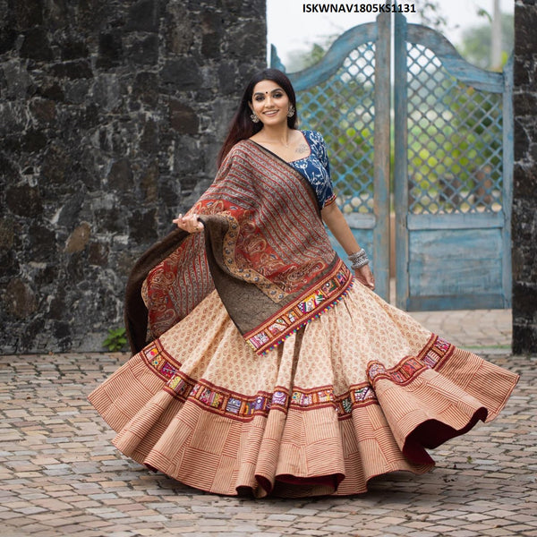 Digital Printed Chinon Silk Lehenga With Blouse And Dupatta-ISKWNAV1805KS1131