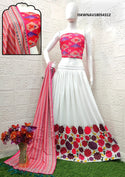 Digital Printed Chinon Silk Lehenga With Blouse And Dupatta-ISKWNAV18054312