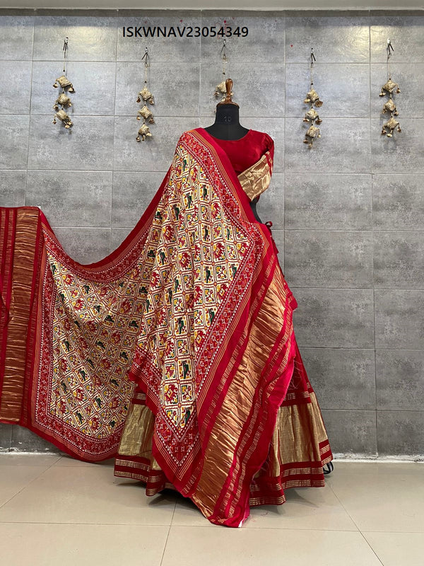 Gaji Silk Lehenga With Blouse And Digital Printed Modal Dupatta-ISKWNAV23054349
