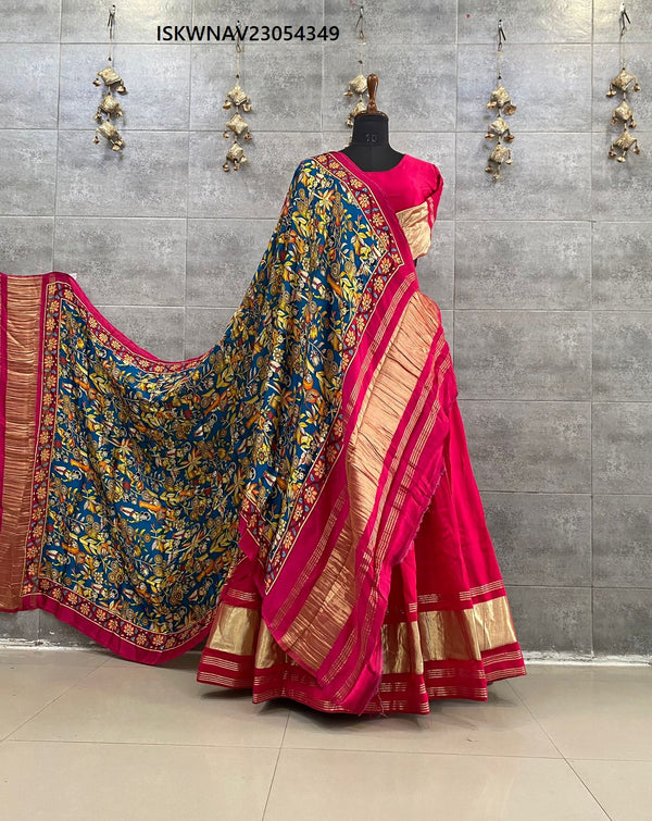 Gaji Silk Lehenga With Blouse And Digital Printed Modal Dupatta-ISKWNAV23054349