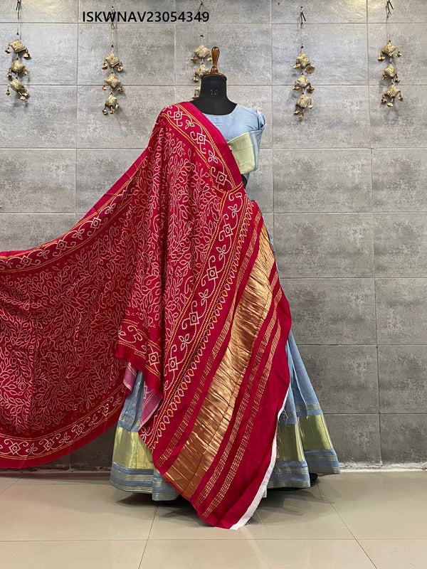 Gaji Silk Lehenga With Blouse And Digital Printed Modal Dupatta-ISKWNAV23054349