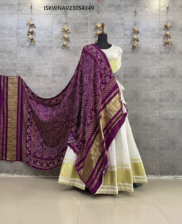 Gaji Silk Lehenga With Blouse And Digital Printed Modal Dupatta-ISKWNAV23054349