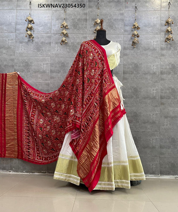 Gaji Silk Lehenga With Blouse And Digital Printed Modal Dupatta-ISKWNAV23054350
