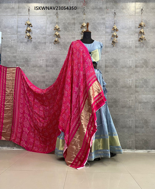 Gaji Silk Lehenga With Blouse And Digital Printed Modal Dupatta-ISKWNAV23054350