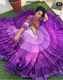 Ombre Cotton Lehenga With Blouse And Lehariya Printed Dupatta-ISKWNAV24054388
