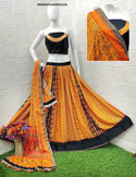 Digital Printed Butter Silk Lehenga With Blouse And Dupatta-ISKWNAV2405KS1153
