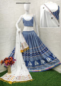 Digital Printed Butter Silk Lehenga With Blouse And Dupatta -ISKWNAV2405KS1155