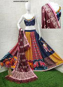 Digital Printed Butter Silk Lehenga With Blouse And Dupatta-ISKWNAV2605KS1140