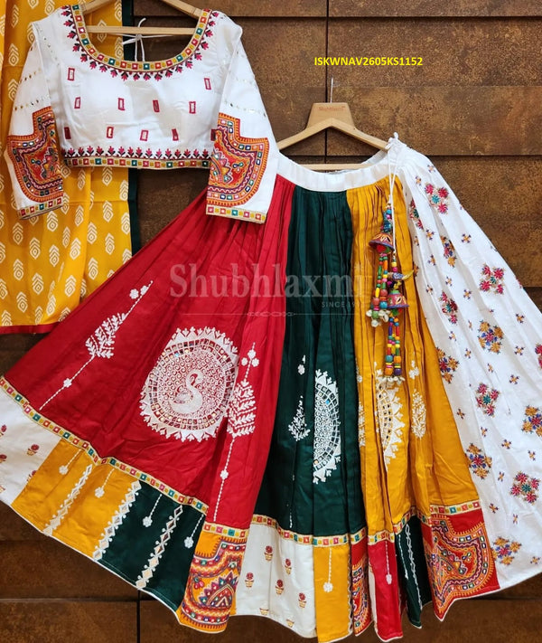 Digital Printed Butter Silk Lehenga With Blouse And Dupatta-ISKWNAV2605KS1152