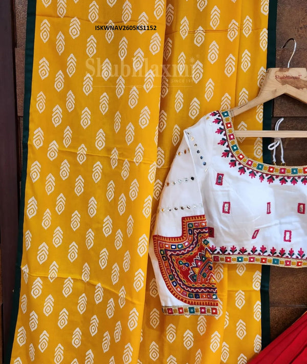 Digital Printed Butter Silk Lehenga With Blouse And Dupatta-ISKWNAV2605KS1152