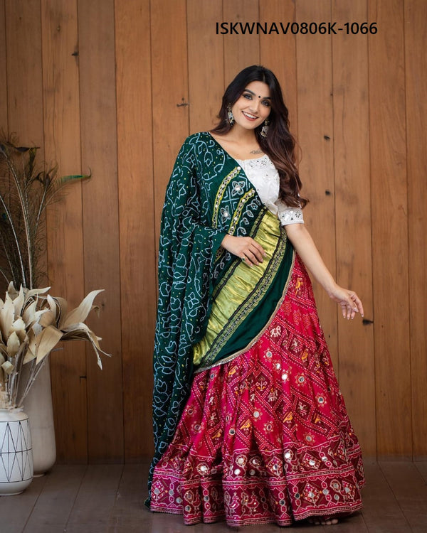 Digital Printed Butter Silk Lehenga With Blouse And Dupatta-ISKWNAV0806K-1066