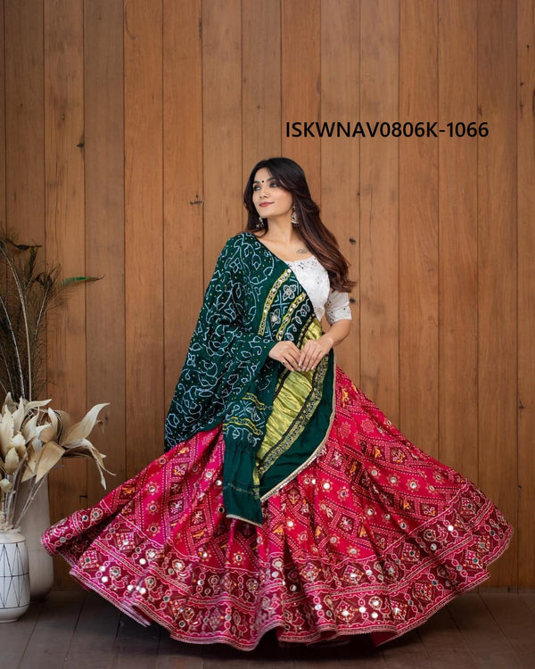 Digital Printed Butter Silk Lehenga With Blouse And Dupatta-ISKWNAV0806K-1066