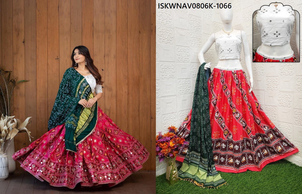 Digital Printed Butter Silk Lehenga With Blouse And Dupatta-ISKWNAV0806K-1066