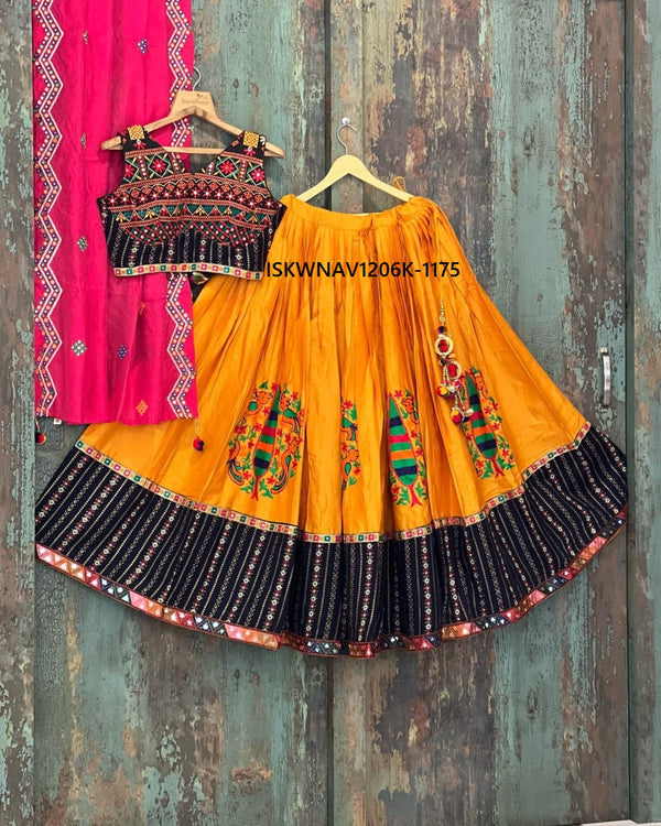 Digital Printed Butter Silk Lehenga With Blouse And Dupatta-ISKWNAV1206K-1175