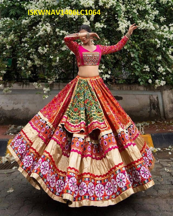 Digital Printed Butter Silk Lehenga With Blouse And Dupatta-ISKWNAV1406LC1064