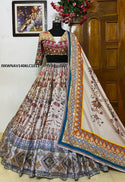 Digital Printed Butter Silk Lehenga With Blouse And Dupatta-ISKWNAV1406LC1011