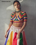 Digital Printed Zari Gota Silk Lehenga With Blouse And Dupatta-ISKWNAV1406LC997