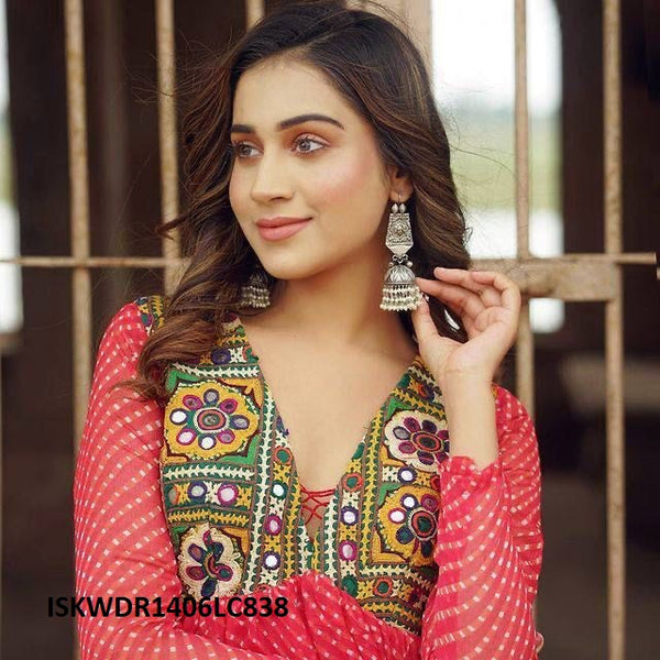 Digital Lehariya Printed Georgette Dress-ISKWDR1406LC838
