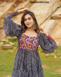 Digital Lehariya Printed Georgette Dress-ISKWDR1406LC838