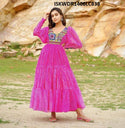 Digital Lehariya Printed Georgette Dress-ISKWDR1406LC838