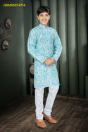 Printed Cotton Kurta With Pajama-ISKM05074714