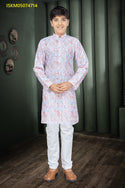 Printed Cotton Kurta With Pajama-ISKM05074714