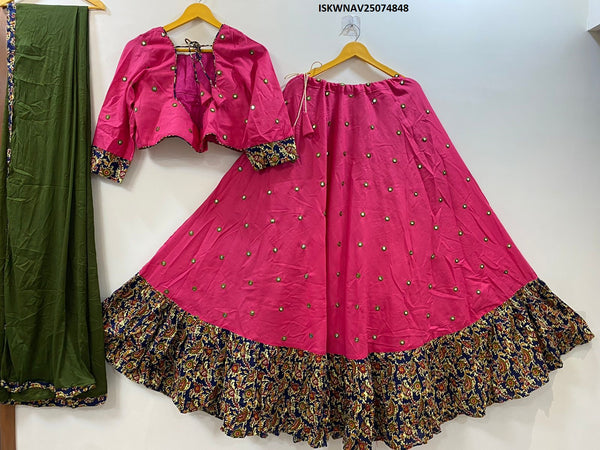 Cotton Lehenga With Blouse And Crepe Silk Dupatta-ISKWNAV25074848