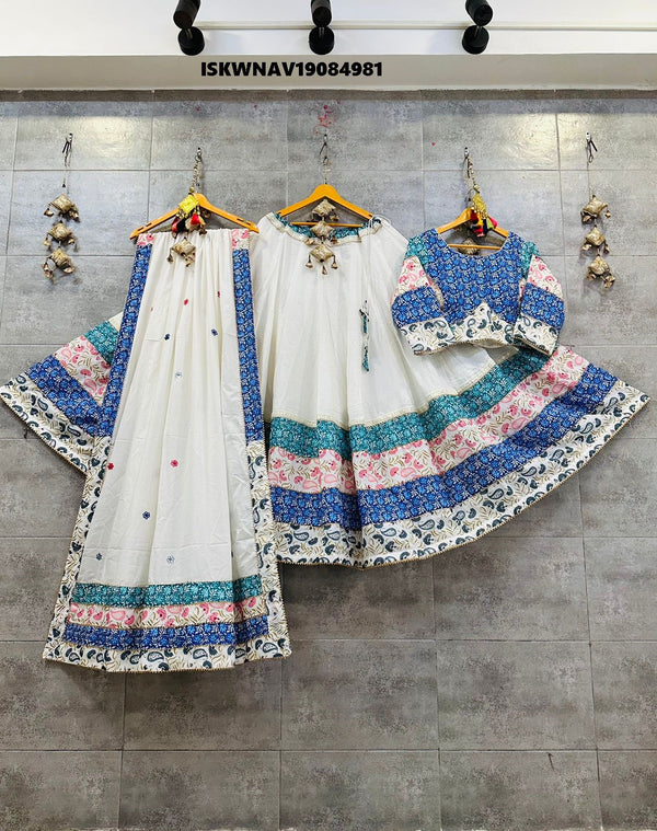 Cotton Lehenga With Blouse And Dupatta-ISKWNAV19084981