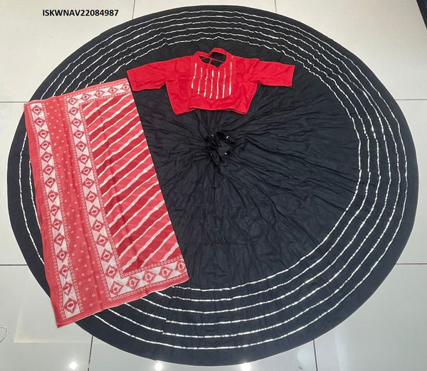 Cotton Lehenga With Blouse And Malmal Cotton Dupatta-ISKWNAV22084987