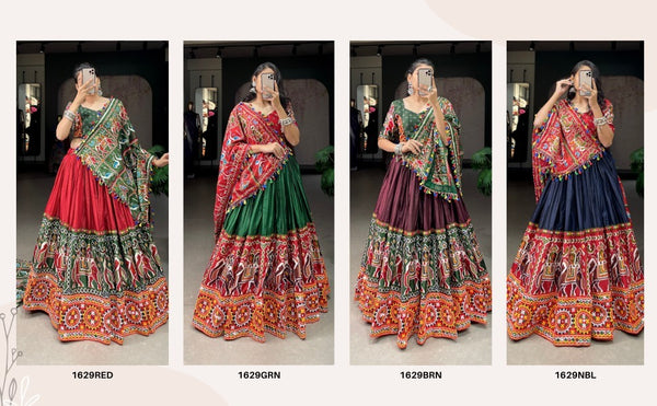 Patola Printed Dola Silk Lehenga With Blouse And Dupatta-ISKWNAV22084988