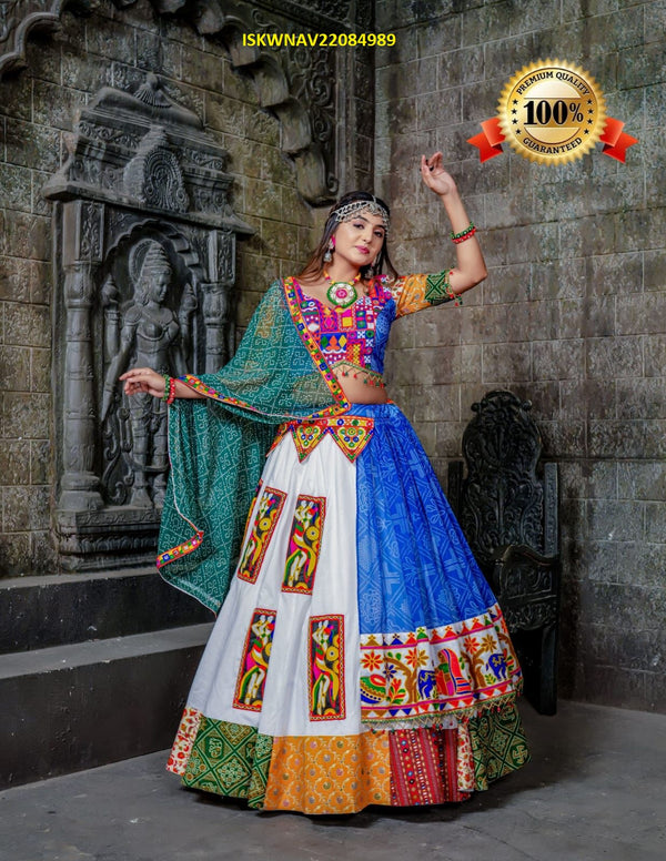 Cotton Lehenga With Blouse And Digital Printed Dupatta-ISKWNAV22084989