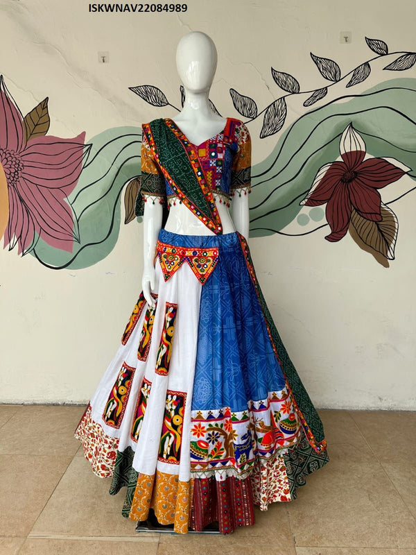 Cotton Lehenga With Blouse And Digital Printed Dupatta-ISKWNAV22084989