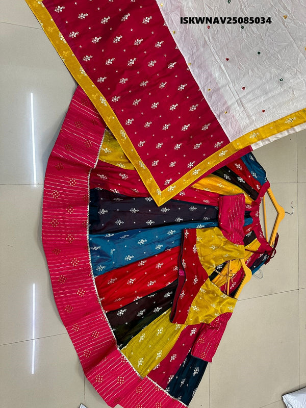Printed Kora Lehenga With Blouse And Dupatta-ISKWNAV25085034